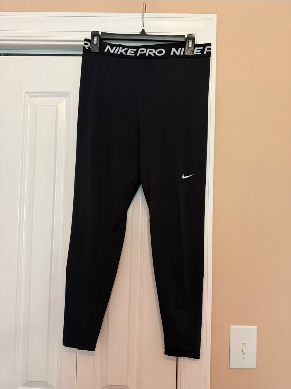 Nike Black Athletic Leggings with Logo Waistband